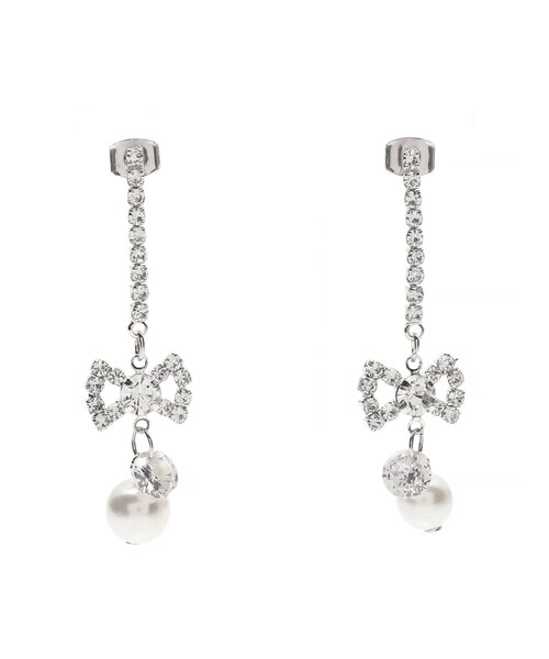 EATME（イートミー）の「ビジューリボンフェイクパールピアス（ピアス（両耳用）・レディース・ゴールド/シルバー・F）」の2枚目の写真