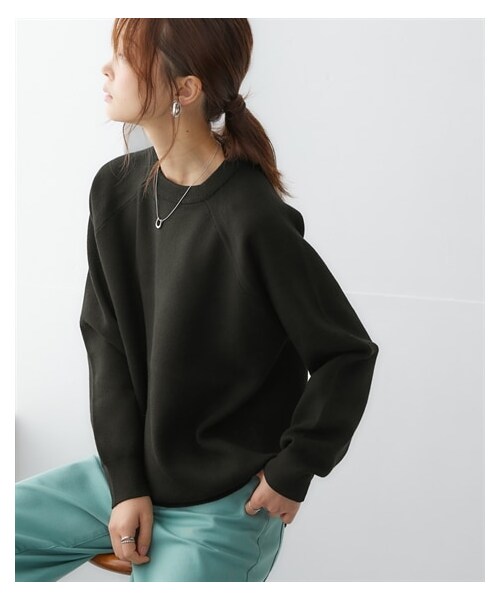 nissen（ニッセン）の「スウェットライクラグランニット（ニット/セーター・レディース・ミルクベージュ/杢グレー/バーガンディー/黒/ロイヤルブルー/グレープ・S/M/L/LL/3L/4L/5L/6L）」の8枚目の写真