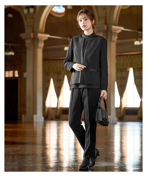 新品☆LL紺系ストレッチ9分丈テーパードパンツスーツ〇p884 新品☆LL紺系ストレッチ9分丈テーパードパンツスーツ〇p884