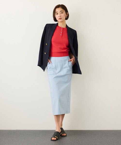 ROPE'（ロペ）の「前後2WAY 5分袖ニットプルオーバー/イージーケア（ニット/セーター・レディース・ブラック/ネイビー/ラベンダー/レッド・F）」の18枚目の写真