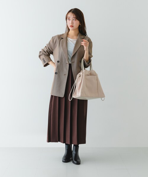 RODE SKO(ロデスコ)の「ショルダー付撥水キンチャクバッグ(ショルダーバッグ・レディース・BLACK/GRAY/IVORY・one)」の12枚目の写真