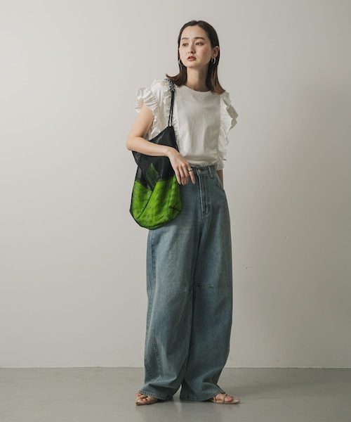 SENSE OF PLACE by URBAN RESEARCH(センスオブプレイスバイアーバンリサーチ)の「パラコードハンドルメッシュバッグ(ショルダーバッグ・レディース・L.PINK/BLACK・one)」の5枚目の写真