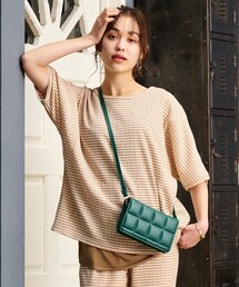 nissen | 大きいサイズ［ぽこぽこクレープ素材］シャーリングTブラウス（セットアップ可）(シャツ/ブラウス)