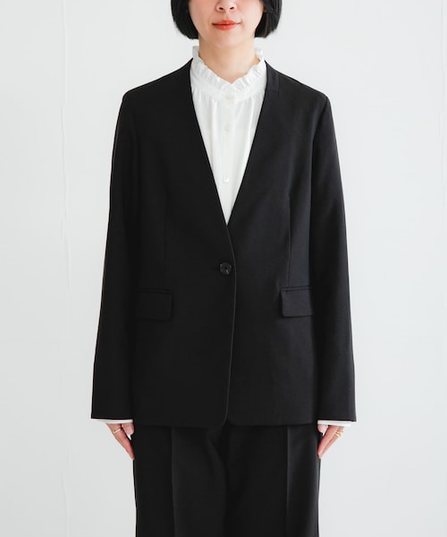 URBAN RESEARCH（アーバンリサーチ）の「『セットアップ対応』ノーカラージャケット（ノーカラージャケット・レディース・NAVY/BLACK・36/38/40）」の20枚目の写真