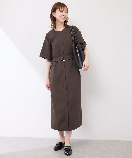 ROPE' PICNIC(ロペピクニック)の「サックワンピース(ワンピース・レディース・ダークブラウン/ベージュ系/ネイビー・36/38)」の8枚目の写真