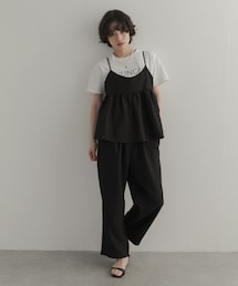 URBAN RESEARCH DOORS | バックリボンキャミ付きイージーパンツ(ワンピース)
