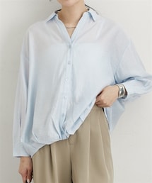 nissen | フロントタック入シアー長袖シャツ(シャツ/ブラウス)