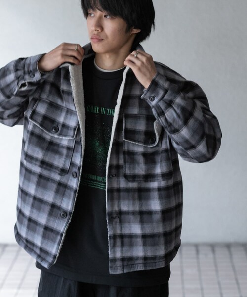 SENSE OF PLACE by URBAN RESEARCH(センスオブプレイスバイアーバンリサーチ)の「オンブレーチェックボアジャケット(テーラードジャケット・メンズ・BLACK/BROWN・M/L)」の6枚目の写真