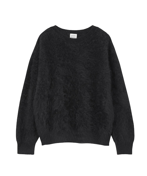スローブイエナ　カシミヤ100%ニット　ブラック　ふわふわ柔らかニット ROPE'（ロペ）の「【一部店舗限定】カシミヤ100％ クルーネックファー
