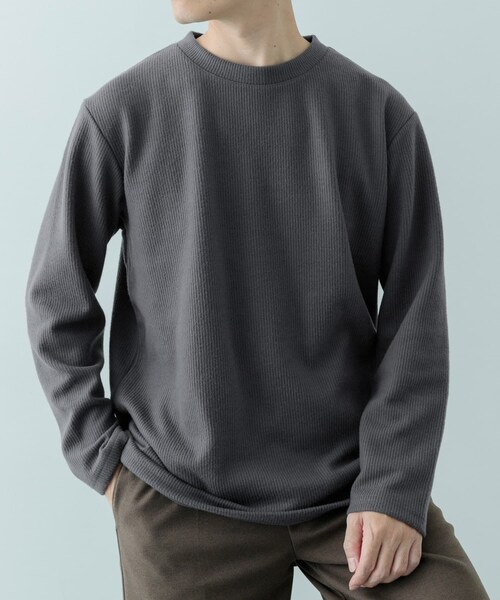 ITEMS URBANRESEARCH（アイテムズ アーバンリサーチ）の「クルーネック リブ ヘビーウェイトTops（Tシャツ/カットソー・メンズ・CHA/IVO/MOC/BLK・M/L）」の21枚目の写真