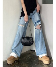 EMODA | ルーズリップドジーンズ(デニムパンツ)