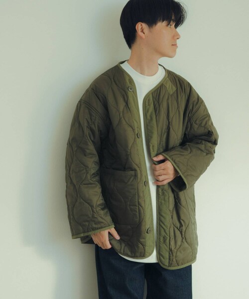 ITEMS URBANRESEARCH(アイテムズ アーバンリサーチ)の「中綿ライナー付 フードレスショートモッズ(モッズコート・メンズ・KHK/BLK・M/L)」の21枚目の写真