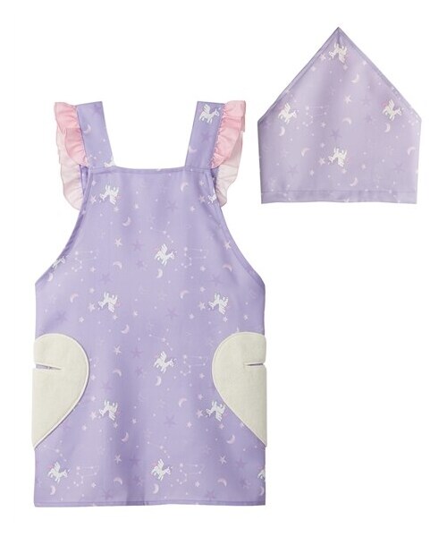 nissen（ニッセン）の「タオルポケット付き◎Ｈ型エプロンセット（エプロン・三角巾）（男の子　女の子）（エプロン・メンズ・オフホワイト/アイボリー/ブルー/ラベンダー・110/130）」の4枚目の写真