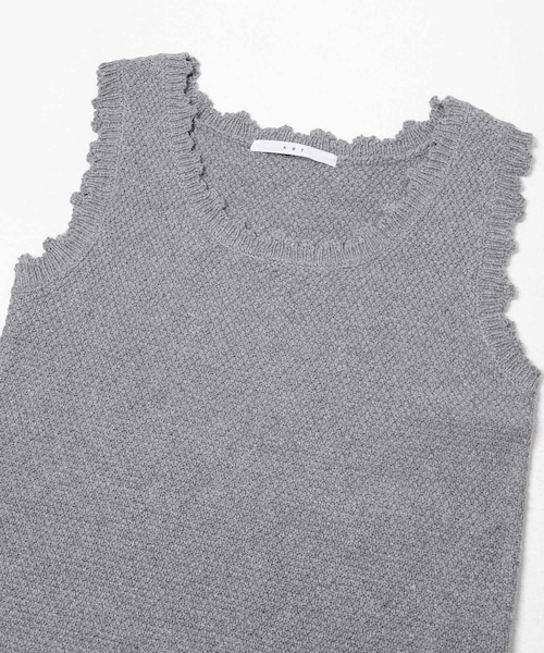 KBF（ケイビーエフ）の「クロシェスカラップタンクトップ（タンクトップ・レディース・IVORY/TOP GRAY/NAVY・One）」の22枚目の写真