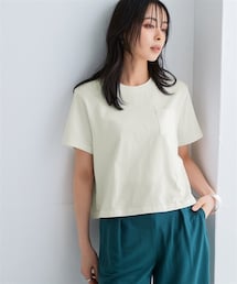 nissen | 綿１００％汗染みしにくいクロップド丈Ｔシャツ＜大きいサイズ有＞(Tシャツ/カットソー)