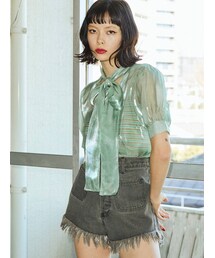 jouetie | BIGリボンタイハーフスリーブブラウス(シャツ/ブラウス)