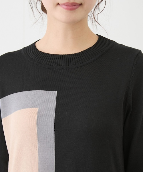 Jayro（ジャイロ）の「ニットドッキング配色ワンピース（ワンピース・レディース・ブラック/ベージュ/ブルー系・F）」の21枚目の写真