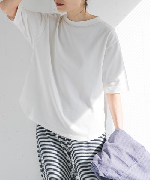 URBAN RESEARCH DOORS(アーバンリサーチドアーズ)の「FORK&SPOON ボトルネックショートスリーブTシャツ(Tシャツ/カットソー・レディース・OFF/NAVY/CAMEL/CRMxGRN/BLACK/TURQUOISE/BEGxBLK・1)」の17枚目の写真