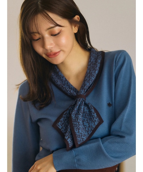 TONAL（トーナル）の「【POLO BCSコラボ】モノグラムJQボウタイニット（ニット/セーター・レディース・アイボリー/ブラック/ブルー・M）」の5枚目の写真