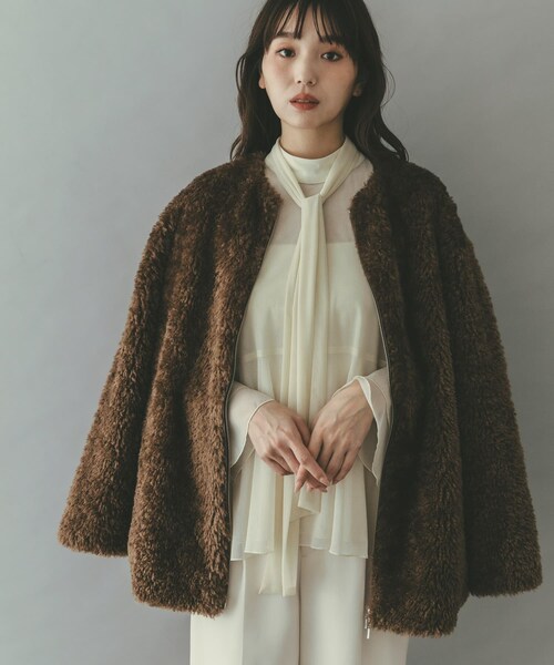 URBAN RESEARCH ROSSO（アーバンリサーチロッソ）の「シアーラメチュールフレアスリーブブラウス（シャツ/ブラウス・レディース・OFF WHITE/BLACK・Free）」の7枚目の写真