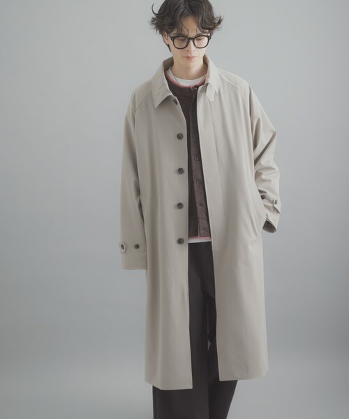 SENSE OF PLACE by URBAN RESEARCH(センスオブプレイスバイアーバンリサーチ)の「バルマカーンルーズコート(ステンカラーコート・メンズ・BEIGE/NAVY/BEG CHECK・M/L)」の4枚目の写真