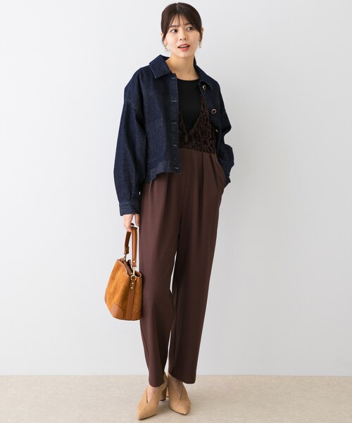 URBAN RESEARCH ROSSO（アーバンリサーチロッソ）の「F by ROSSO　モールレース切替オールインワン（サロペット/オーバーオール・レディース・BROWN/BLACK・36/38）」の16枚目の写真