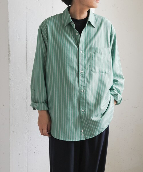 URBAN RESEARCH DOORS（アーバンリサーチドアーズ）の「FORK&SPOON　PEオックスシャツ（シャツ/ブラウス・メンズ・GREEN/BLUE・4/5）」の8枚目の写真