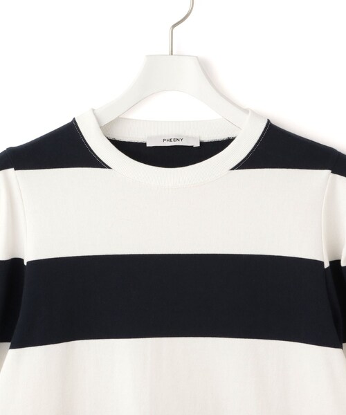 ADAM ET ROPE'(アダムエロペ)の「【PHEENY(フィーニー)】別注 Heavy weight border tucked sleeve(Tシャツ/カットソー・レディース・ネイビー/ワイン系・F)」の14枚目の写真