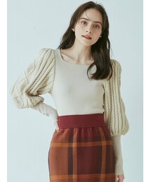 LAGUNAMOON | ケーブルスリーブスクエアニットプルオーバー(ニット/セーター)
