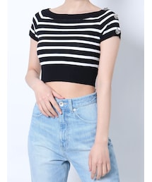 GYDA | オフショルGGボタンニットTOPS(ニット/セーター)