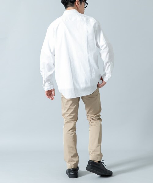 URBAN RESEARCH ROSSO（アーバンリサーチロッソ）の「『WEB限定』『XLサイズあり』リラックスコットンリネンレギュラーカラー長袖シャツ（シャツ/ブラウス・メンズ・BLU STRIPE/WHITE/NAVY/BEIGE/BLUE/BEG STRIPE・S/M/L/XL）」の21枚目の写真