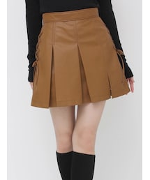 EATME | レースアップフェイクレザープリーツスカート(スカート)