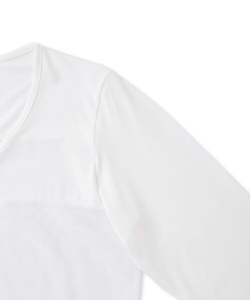 ROPE'(ロペ)の「【UV】【接触冷感】メッシュ切替ラウンドプルオーバー(Tシャツ/カットソー・レディース・ホワイト・L/M/S)」の7枚目の写真