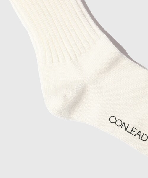 ADAM ET ROPE'（アダムエロペ）の「【CONLEAD/コンリード】Rib Socks（ソックス/靴下・メンズ・ブラック/ホワイト・M/S）」の6枚目の写真