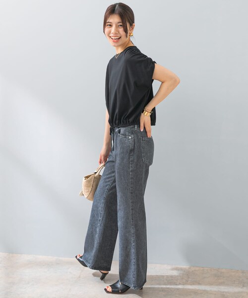 URBAN RESEARCH ROSSO（アーバンリサーチロッソ）の「『UR TECH』F by ROSSO　UVCUTバックオープンクロップドTシャツ（Tシャツ/カットソー・レディース・BLACK/OFF WHITE/YELLOW・FREE）」の20枚目の写真