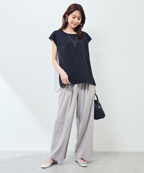 ROPE' PICNIC(ロペピクニック)の「ストライプドッキングフレンチスリーブプルオーバー(Tシャツ/カットソー・レディース・ホワイト系/ネイビー・38)」の19枚目の写真