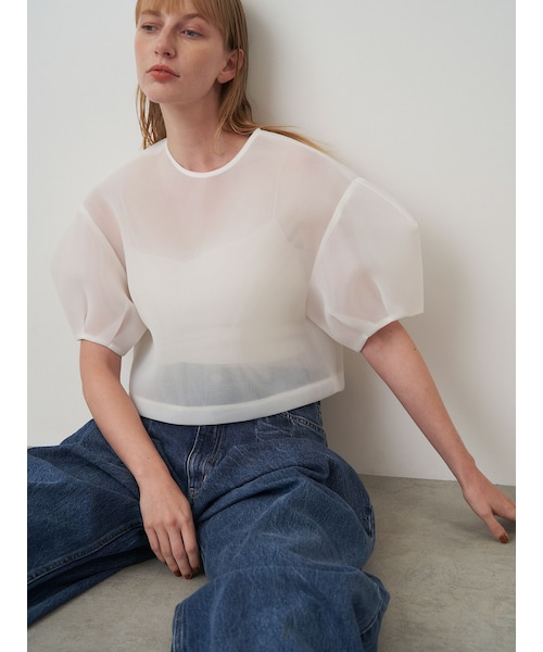 エレンディーク　メッシュボンディングクロップドトップ ELENDEEK（エレンディーク）の「MESH BONDING CROPPED TOP（シャツ
