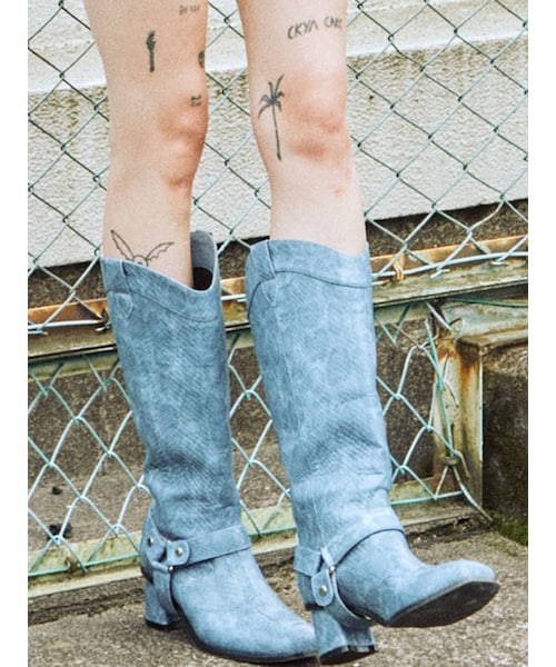 jouetie（ジュエティ）の「ウエスタンミドルブーツ（ブーツ・レディース・アイボリー/ブラウン/ブルー/ブラック/グリーン・M/L）」の4枚目の写真