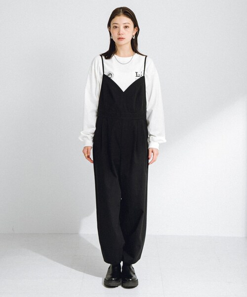 URBAN RESEARCH Sonny Label（アーバンリサーチサニーレーベル）の「コットンビスチェサロペット（サロペット/オーバーオール・レディース・ブラック/バター・FREE）」の12枚目の写真