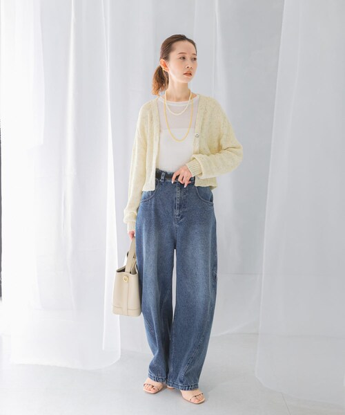 URBAN RESEARCH ROSSO（アーバンリサーチロッソ）の「ラメミックスショートカーディガン（カーディガン/ボレロ・レディース・IVORY/YELLOW・FREE）」の9枚目の写真