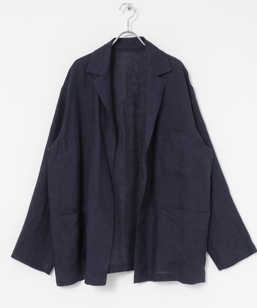 URBAN RESEARCH（アーバンリサーチ）の「YLEVE　LINEN POPLIN JACKET（テーラードジャケット・メンズ・180 KHAKI/120 NAVY・3/4）」の2枚目の写真