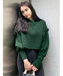 EMODA | アップネックボリュームスリーブニット(ニット/セーター)