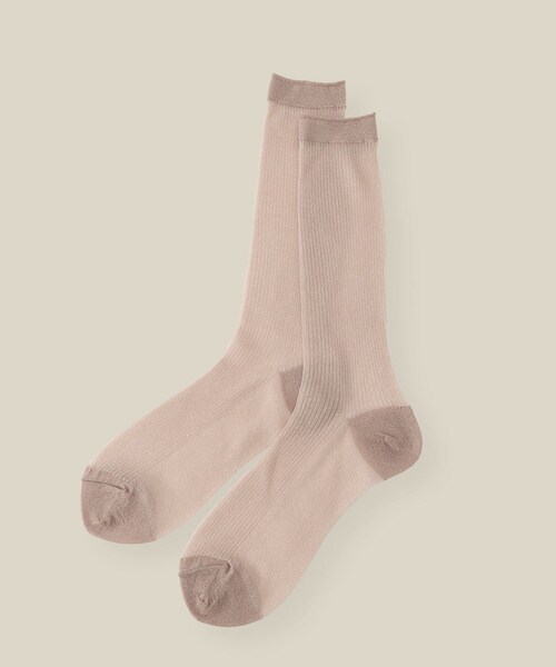 ROPE'（ロペ）の「ラメシアーソックス（ソックス/靴下・レディース・ブラック/ホワイト/ベージュ系・F）」の3枚目の写真