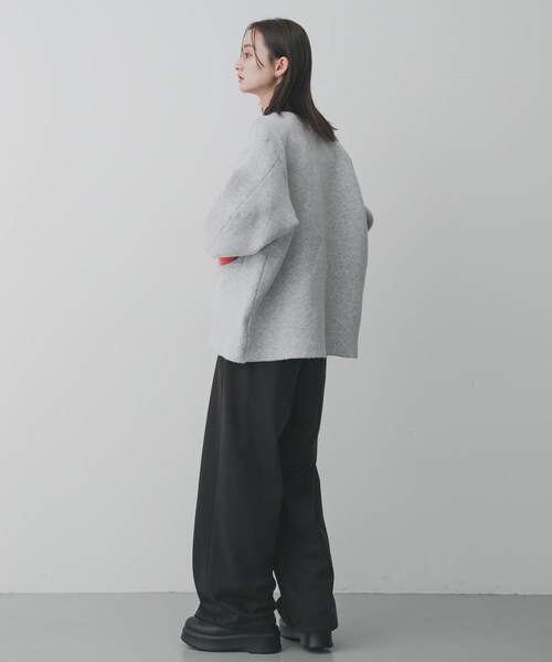 SENSE OF PLACE by URBAN RESEARCH（センスオブプレイスバイアーバンリサーチ）の「バイカラーニットコート（テーラードジャケット・レディース・L.GRY×PNK/CHA×BLU/MOC×YEL/YEL×GRY・one）」の12枚目の写真