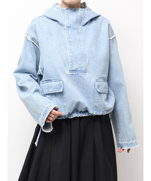 Ungrid（アングリッド）の「フードデザインルーズトップス（その他トップス・レディース・オフホワイト/ブラック/ブルー・F）」の5枚目の写真