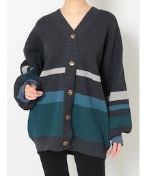 MURUA | オーバーマルチボーダーニットカーデ(カーディガン/ボレロ)