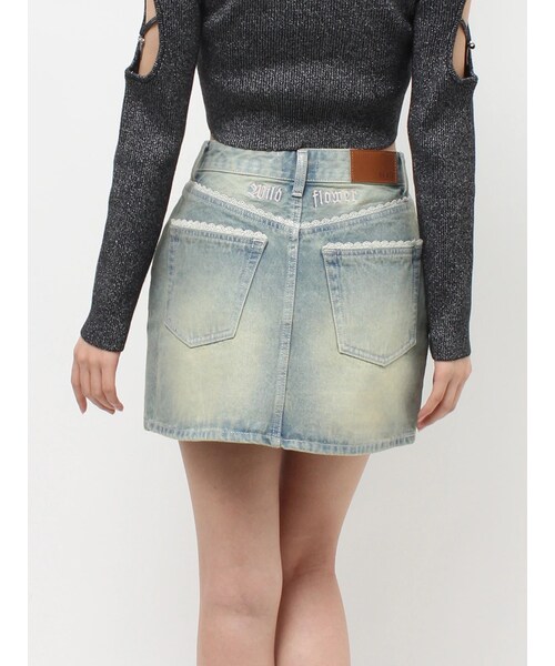 EVRIS（エヴリス）の「【RUNWAY channel/新宿店限定】レースグラフィックデニムミニスカート（デニムスカート・レディース・ブラック/ブルー・S/M）」の11枚目の写真