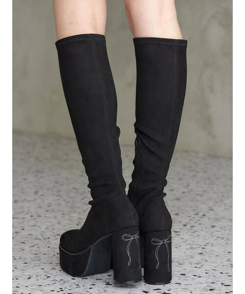 CALNAMUR（カルナムール）の「ロングブーツ（ブーツ・レディース・ホワイト/アイボリー/ブラック/ブラウン・S/M/L）」の8枚目の写真