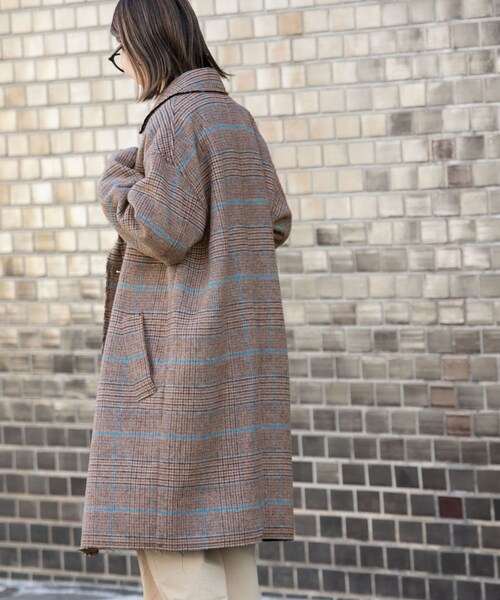 URBAN RESEARCH DOORS(アーバンリサーチドアーズ)の「FORK&SPOON チェックダブルコート(チェスターコート・レディース・BRNCHK/CHCCHK・1)」の6枚目の写真