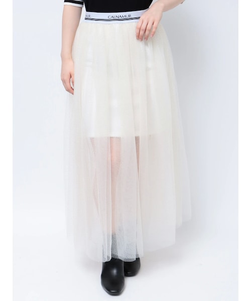 CALNAMUR（カルナムール）の「JUST DO SWEAT TULLE SK/JUST DOスウェットチュールスカート（スカート・レディース・ライトミックス/ブラック/ミックス/ホワイト・F）」の14枚目の写真